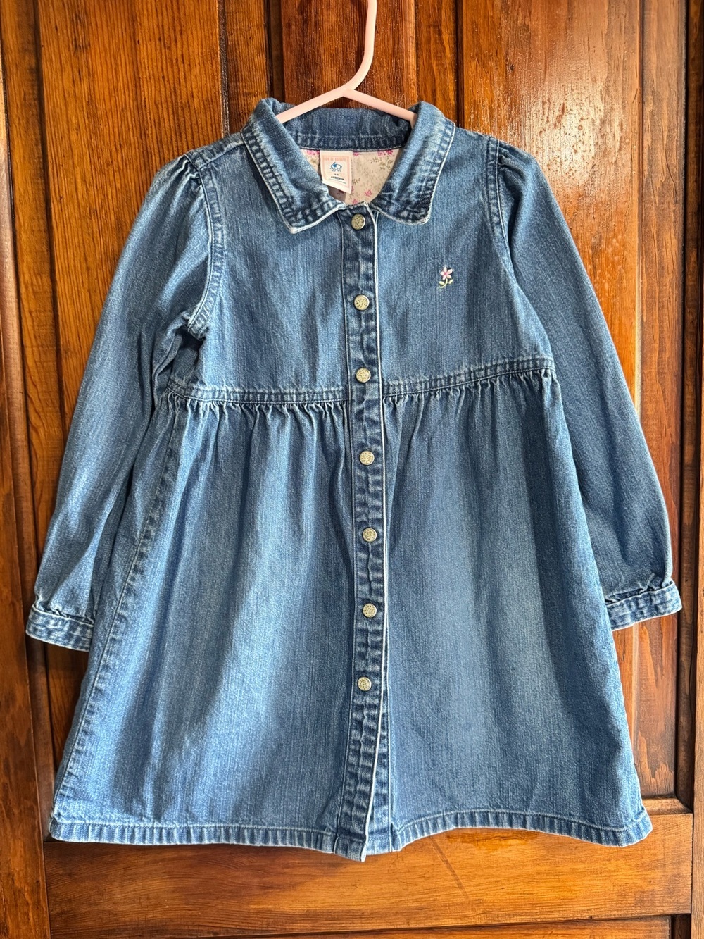 Vintage Y2K Denim Button Down Old Navy Dress Size 4T